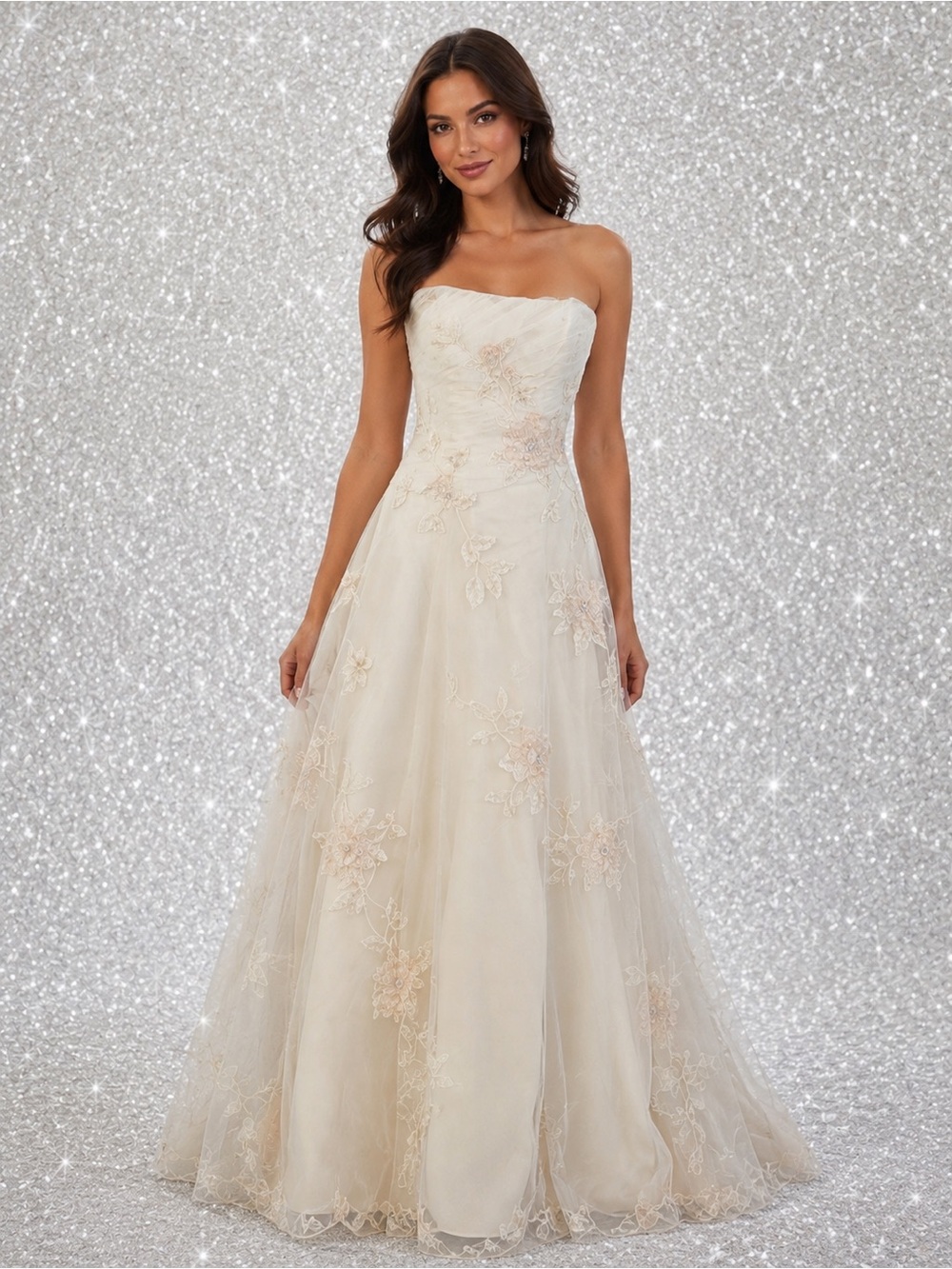 Alfred Sung Strapless Wedding Dress Gown Size 8